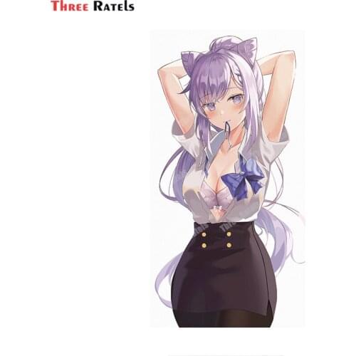 Three Ratels A854 Keqing Genshin Impact Car Stickers Decal Anime Cute Auto Accessories Decoration Vinyl Material