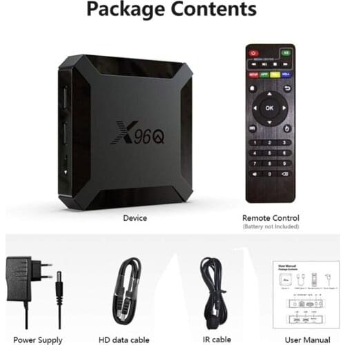 X96Q Android Smart TV Box Android 10.0 Allwinner H313 Quad Core ARM Cortex A53 TV X96 Q Set Top Box Support 4K 3D Media Player
