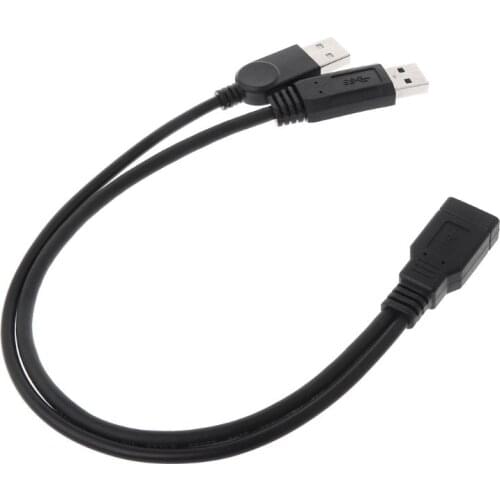USB 2.0 A Male to USB Female 2 Double Dual Power Supply USB Female Splitter Extension Cable HUB Charger for Printers Accessories