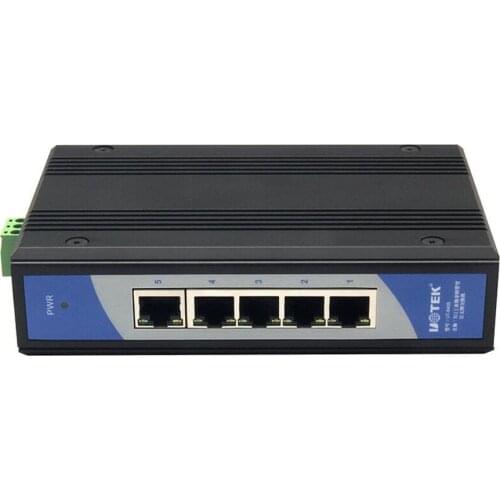 UT-6405 5 port industrial grade non-managed Ethernet switch 10/100Mbps auto negotiation full duplex half duplex Auto MDI/MDI-X