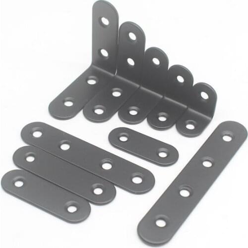 Thickened Stainless Steel,laminate Support, L Shape Fixed Bracket Connector, 90 Degree Right Angle, Black Corner Code