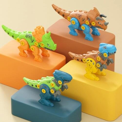 Screw Nut Combination Dinosaur Jurassic word Dinosaur Eggs Building Blocks DIY Toys Dino Set Play Kit Birthday Gifts for Kids