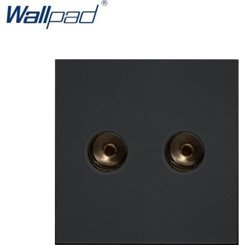 Wallpad Luxury 2 TV Socket Function Key For Wall White And Black Plastic Module Only