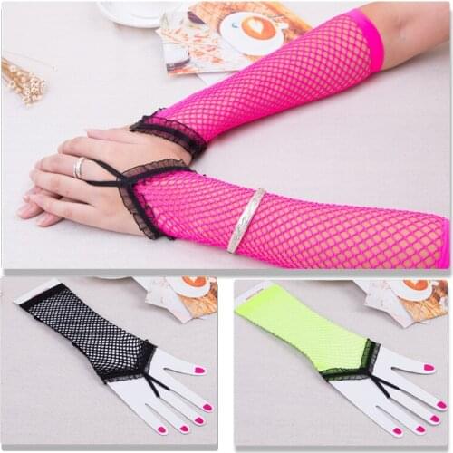 Womens Erotic Accessories Sexy Fishnet Gloves Punk Coarse Mesh Lace Finger Gloves Nightclub Party Cosplay Costume Adult Sex Toy