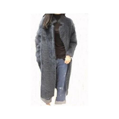 Genuine mink cashmere sweater women pure cashmere cardigan knitted mink jacket fashion winter long fur coat free shipping S1959