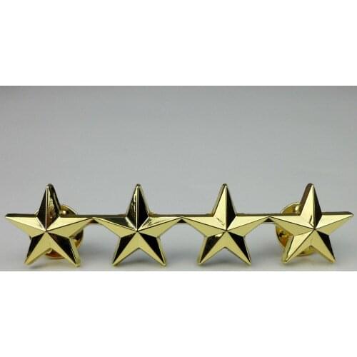 . Four Star Beret Cap Badge Golden Star Pin US Military Insignia Collar PIN