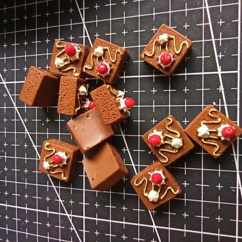 1pcs/lot resin flat back brown cake 12mm Scrapbook Embellishment DIY Phone Decoration