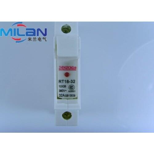 1pcs RT18-32X 1P safety base, fuse base, 10*38, indicator light, plastic housing