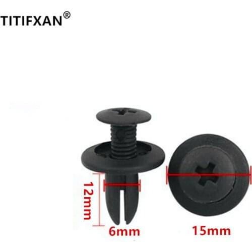 100PCS 6mm Hole Auto Vehicle Plastic Rivets Fastener For Car Bumper Clips Retainer Fastener Rivet Door Snap Panel Fender Liner