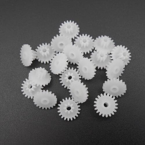 20PCS X 0.5 Modulus 0.5M Double Gear Reduction Bilayer Gears 20 Teeth + 8 Teeth Aperture 2.05mm 2B Loose Fitting 20T + 8T *FD930