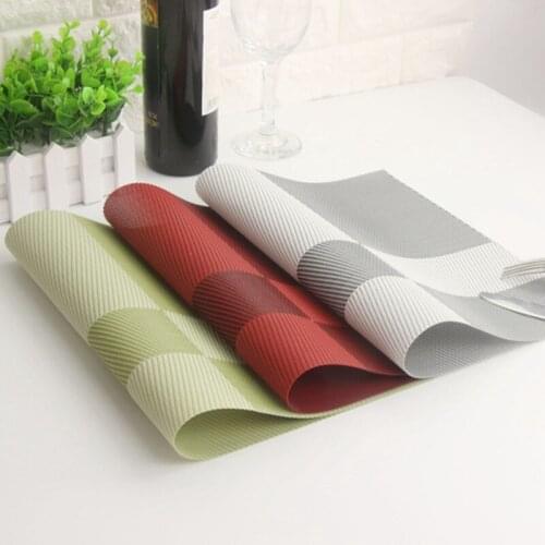 30x45cm Vinyl Twill Lattice Table Placemat Stain Resistant Non-slip Geometric Coaster Pad Japanese Korean Textilene Table Mats
