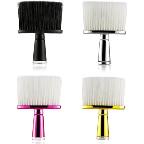 4 Color Electroplated Handle Neck Sweeper for Haircut and Broken Hair Sweeper Hairdressing Tools for Hair Salons