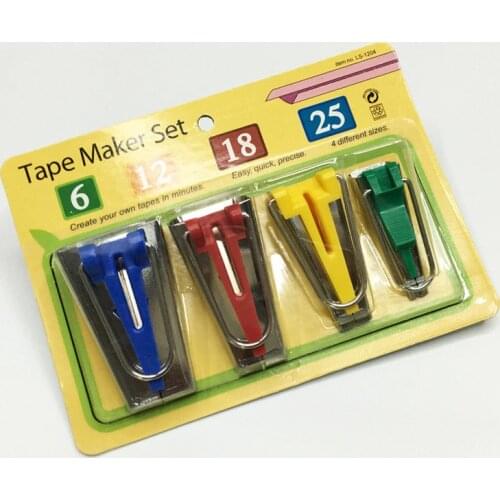 4Pcs/Set Stitching Accessories Sewing Accessories Bias Steel Tape Makers Bias Binding Tape Maker 6mm 12mm 18mm 25mm 4 Sizes