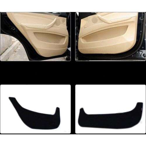 4pcs Fabric Door Protection Mats Anti-kick Decorative Pads For BMW X5 2008-2013/X6 2006-2013