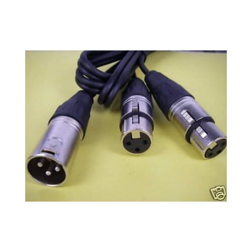 5 XLR-M Male to Two XLR-F Female Connector Y Cable JKK