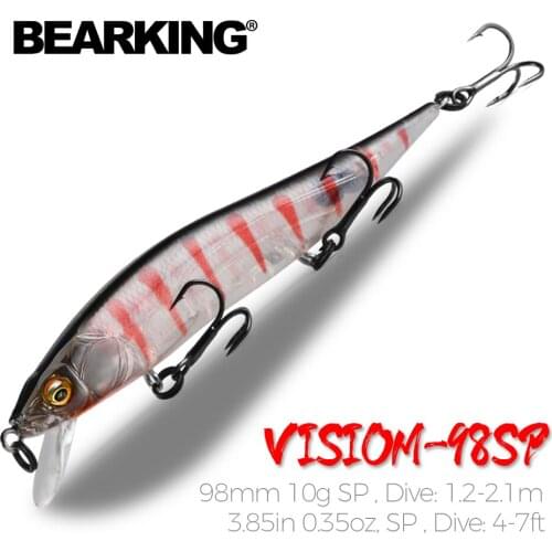BEARKING 98mm 10g SP 13-colors professional Minnow dive 2.1m Wobbler fishing lures quality Artificial Bait Predator