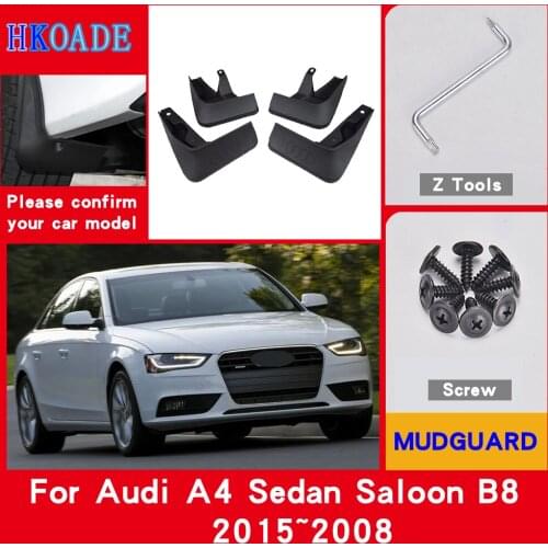Car Fender Mud Flaps For Audi A4 Sedan Saloon B8 2015~2008 Mudguards Splash Guards Fender Mudflaps Car Fender Accessories