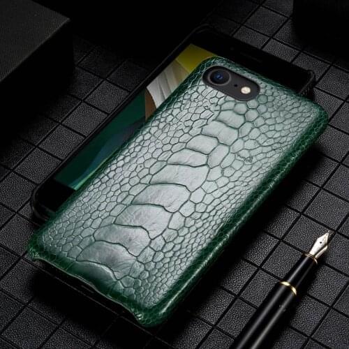 100% Genuine Ostrich Foot Leather phone case For iPhone SE 2020 12 Mini 11 Pro MAX X XS Max XR 6 6s 8 7 Plus 5 5S Luxury Cover