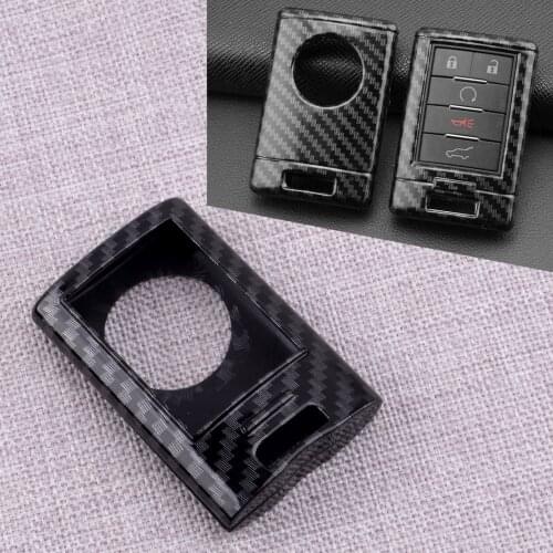 CITALL Car Key Fob Cover Case Shell Fit For Cadillac ATS CTS DTS Escalade SRX STS XTS Chevrolet Corvette ABS Carbon Fiber Style