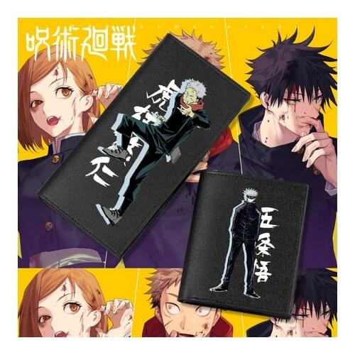 Jujutsu Kaisen Gojou Satoru Yuji Itadori Long Short Purse PU Folding Wallet Cartoon Card Holdr Billfold Student Xmas Gift Anime