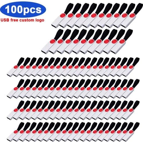 100pcs/lot free logo USB Flash Drive 64GB Metal Pendrive 4GB High Speed USB Stick 32GB 16GB Pen Drive 8GB USB Flash For wedding