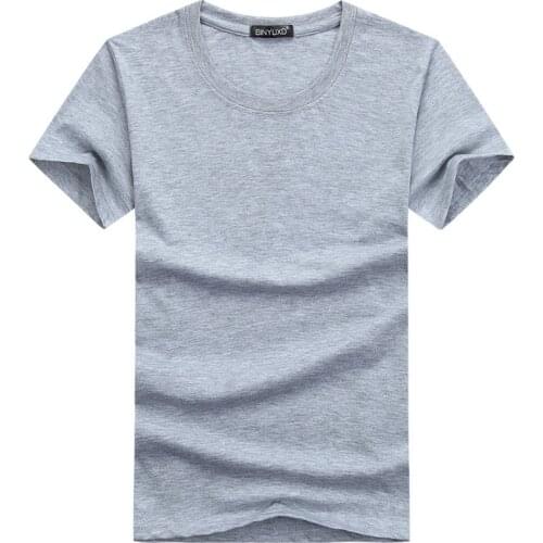 New Simple Mens T Shirts Solid Color Cotton Slim Fit T-shirts Casual Summer Tops Tee Shirts for Boys Teens Man Clothing 4XL 5XL