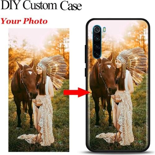 Customized DIY Cell Phone Case For Xiaomi Redmi Note 9S 8 K30 K40 10 Pro 9 7 9C 8T 9A 7A 8A 6A 6 TPU Black Cover Shell Coque
