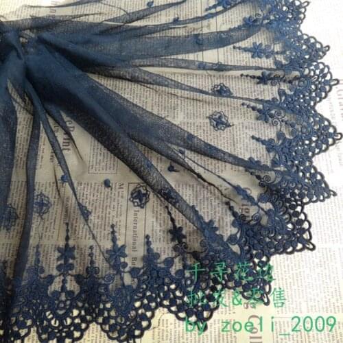 3 Yard/lot Exquisite lace fabric black white cotton embroidery mesh lace trim 27cm sew clothes skirt pendulum diy accessories