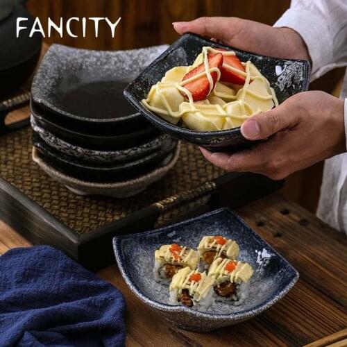 FANCITY Japanese-style ceramic household dessert bowl, salad bowl, specialty restaurant sushi stab bowl, snack bowl, Japanese st