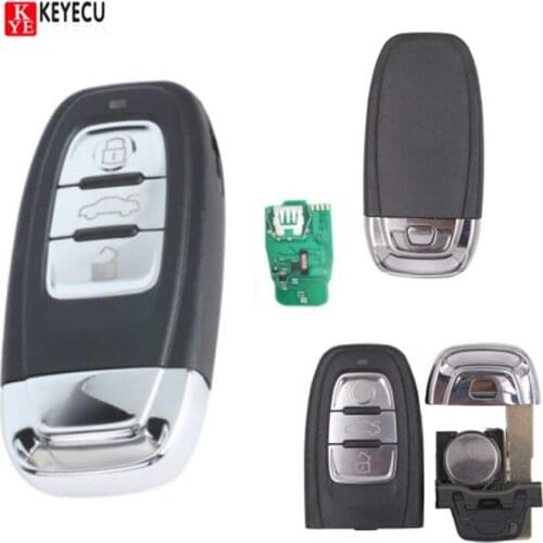 Keyecu New Smart Remote Key Keyless Entry 3Button 315/433/868MHz For 2009-2012 A4L Q5 A5 S5 RS5 A6 A7 A8 Part number8K0 959 754G