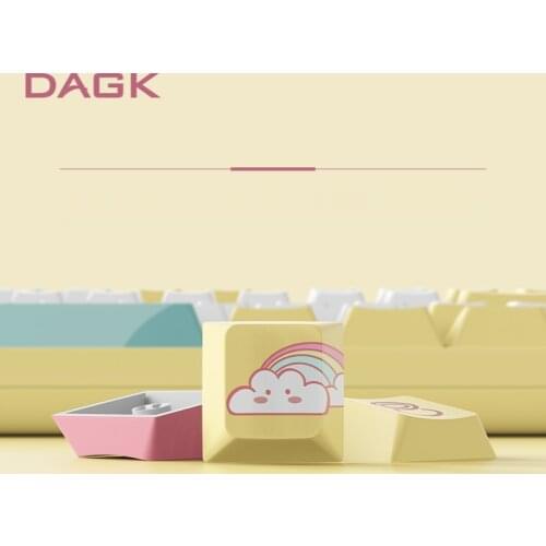 DAGK Macaron Mechanical Keyboard Keycap PBT Sublimation Process Original /XDA Height 132/133 Full Set 61/68/87/96/98 Keycap