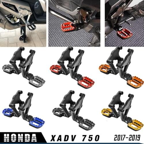 Motorcycle Accessories Aluminum XADV750 Folding Rear FootPegs Foot Pegs Footrests Pedals Passenger for 2017-2019 X ADV XADV 750