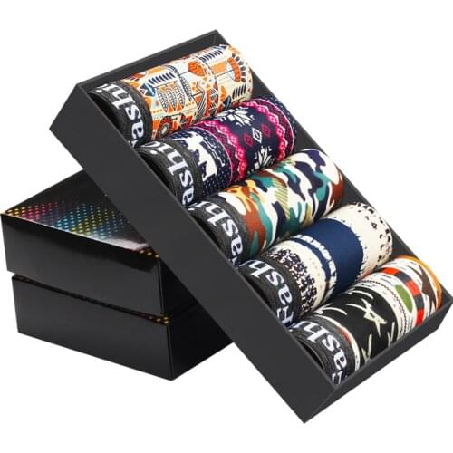 5pcs/lot Male Panties Men Underwear Boxers Breathable Boxer Hombre Printed Underpants Comfortable Middle Waist Brand Shorts