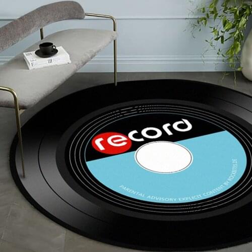 Music Vinyl Record Carpet Anti-slip Round Floor Mat 3D Soft Washable Living Room Area Rugs Kids Bedroom Mat Home Decoration