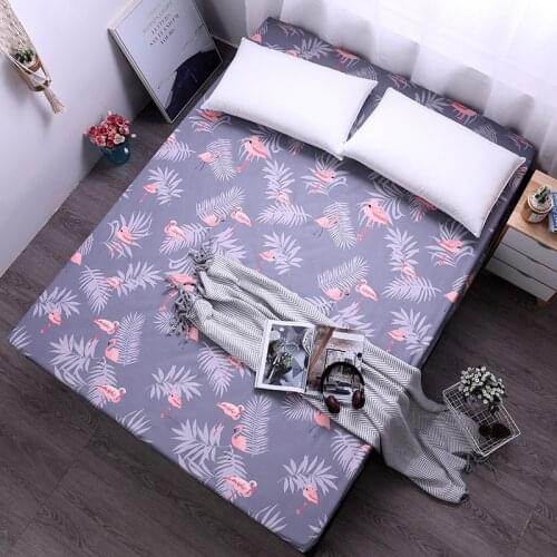 MECEROCK 100%Polyester Bed Sheet with Elastic Band Mattress Protector Printing Fitted Sheet Hotsale Mattress Cover Bed Linens