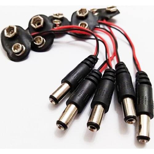 NCHTEK 9 Volt 9V Battery Adapter for CCTV systems 9V BATTERY SNAP ON TERMINAL+2.1MM DC PLUG 9V POWER/Free shipping/100PCS