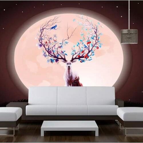 Wallpapers YOUMAN 3D Custom Wallpaper Contracted Modern Deer Pattern Wallpaper Home Decor Wall Mural For Bedroom Wall covering