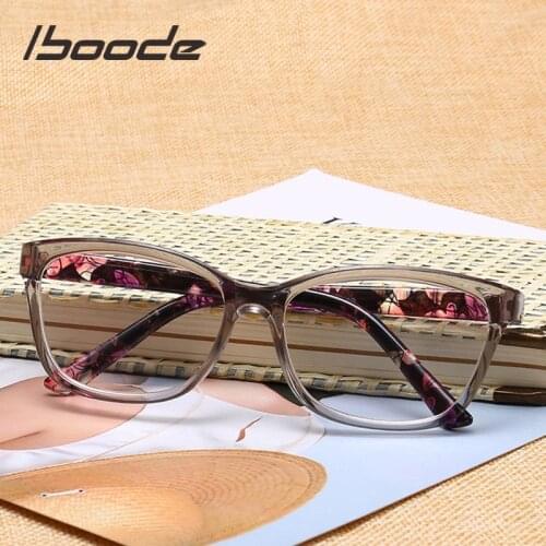 Iboode New Trendy Cat Eye Reading Glasses Men Women Unisex Computer Prescription Glasses Radiation Eye Protection Eyewear +1.0-4