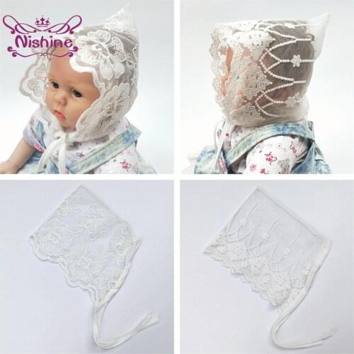 Infant Solid Color Lace Embroidered Flowers Sharp Hats Comfortable Breathable Baby Girls Caps Kids Accessories Photography Props