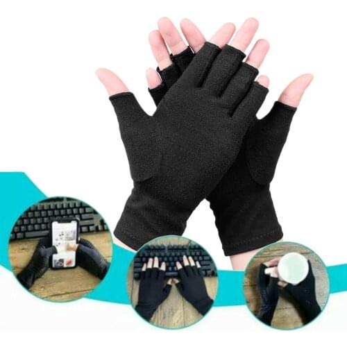 Arthritis Gloves Compression Gloves Support And Warmth Fingerless Cotton Fabric Sports Gloves For Hands Finger Joints Dropship