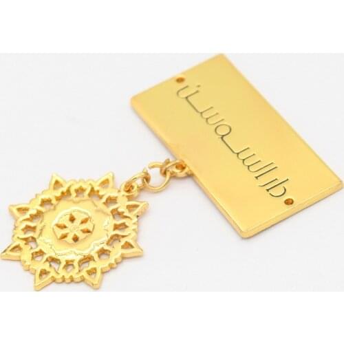 Custom Crown Logo Plate Labels For Handbag Customized Handmade With Love Metal Tags Customize Metal Logotype For Clothing Marker