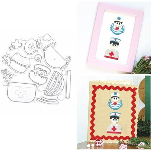 Hospital Doctor And Nurse Metal Cutting Dies Scrapbook Stencil DIY Crafts Card Album Make Embossing New Die Cuts 2020