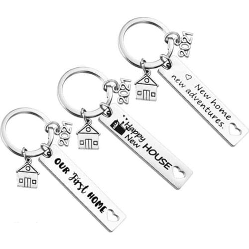 Sweet Housewarming Friends Family Couple Keyring Gifts Stainless Steel Keychain Letter Our New First Home House 2021