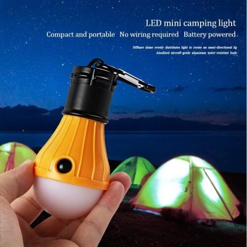 LED Outdoor Camping Hook Portable Tent Camping Lamp Dimmable Mini Emergency Lighting Fixture Wall Night Light Battery Chandelier