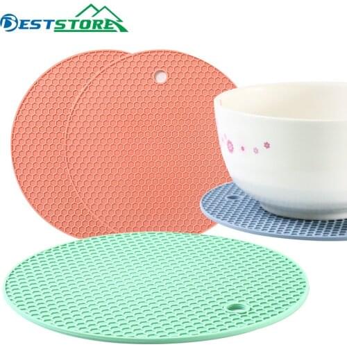 Thin Food-grade Silicone Dining Cup Mat Anti-skid Heat Insulation Heat Protection Dining Table Mat High Temperature Resistance