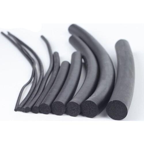 10M Black Foamed silicone rubber seal strip Round dia 3 4 5 6 7 8 mm Oring line cord Foaming rubber molding damper waterproof