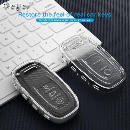 TPU Key Protection Cover for Audi A4 A4L A5 A6 A6L Q5 S5 S7 Protect Shell Car Styling Case Smart Keychain styling accessories