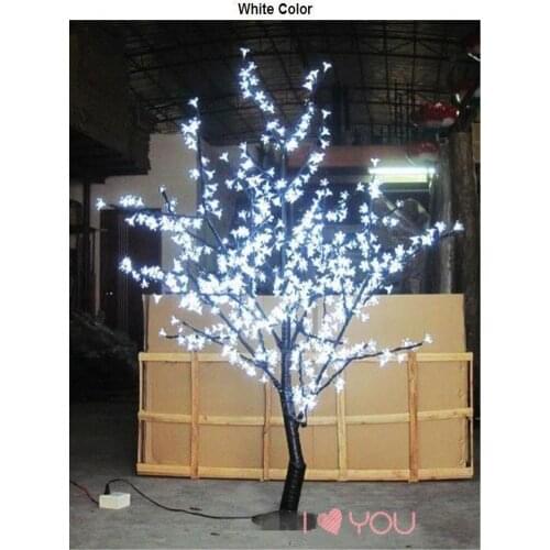 1.5m 5 Ft Height White LED Cherry Blossom Tree Outdoor /indoor Wedding Garden Holiday Light Decor 480 LEDs