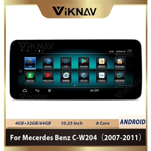 10.25inch Android 9.0 Car GPS Navigation For-Mecerdes-Benz C Class W204 2007-2011 Multimedia Player