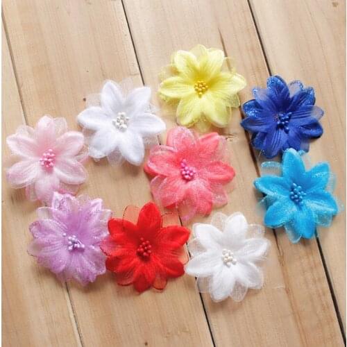 10 Pieces Colorful Flower Floral Clothing Decorative Lace Patch Bling Bead Lace For Dress